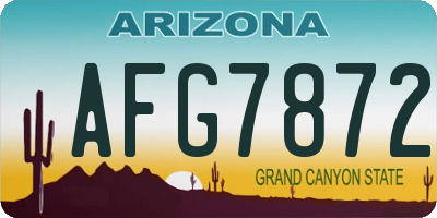 AZ license plate AFG7872