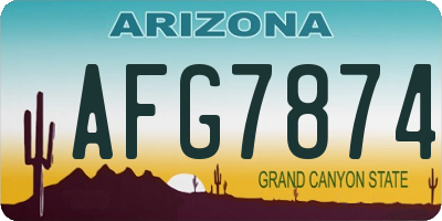 AZ license plate AFG7874