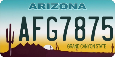 AZ license plate AFG7875