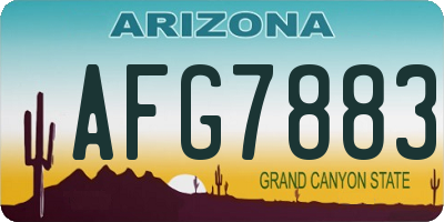 AZ license plate AFG7883