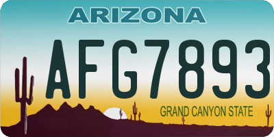 AZ license plate AFG7893