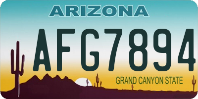AZ license plate AFG7894