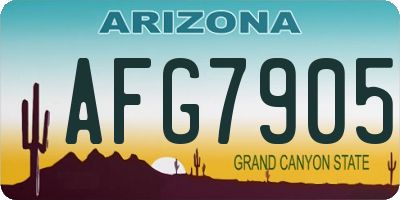 AZ license plate AFG7905