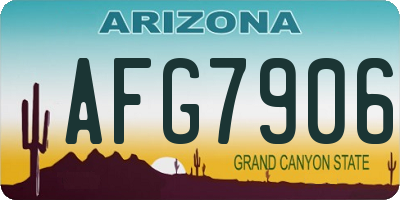AZ license plate AFG7906