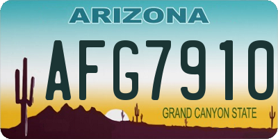 AZ license plate AFG7910
