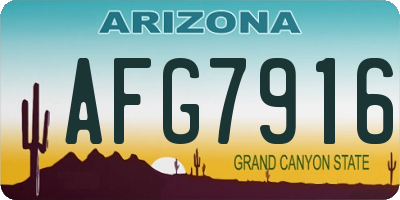 AZ license plate AFG7916