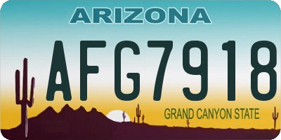 AZ license plate AFG7918