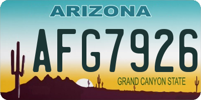AZ license plate AFG7926