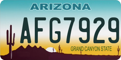 AZ license plate AFG7929