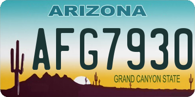 AZ license plate AFG7930