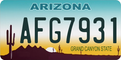 AZ license plate AFG7931