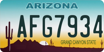 AZ license plate AFG7934