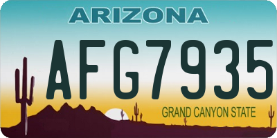 AZ license plate AFG7935