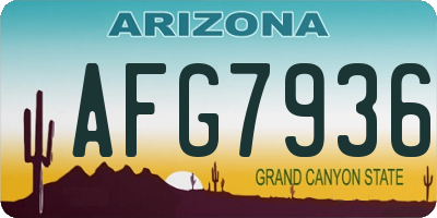 AZ license plate AFG7936