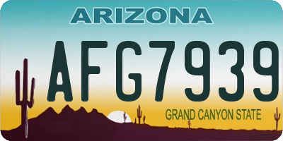 AZ license plate AFG7939
