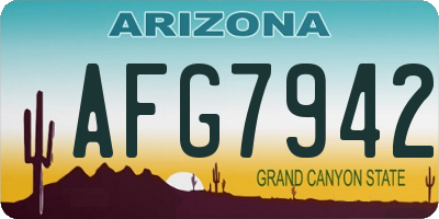 AZ license plate AFG7942