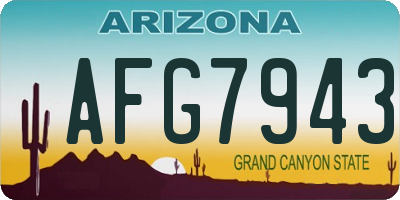 AZ license plate AFG7943