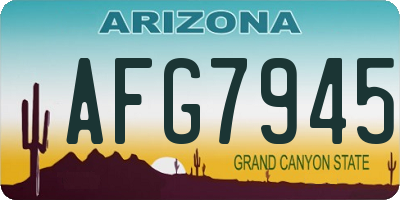 AZ license plate AFG7945