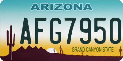 AZ license plate AFG7950