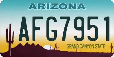 AZ license plate AFG7951