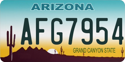 AZ license plate AFG7954