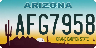 AZ license plate AFG7958