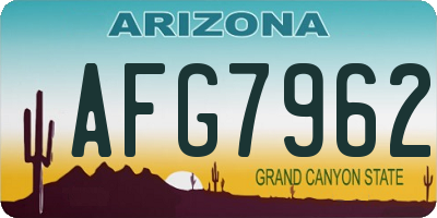 AZ license plate AFG7962