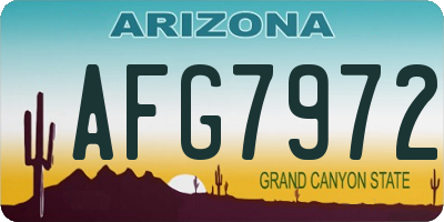 AZ license plate AFG7972