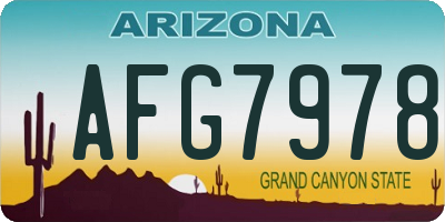 AZ license plate AFG7978