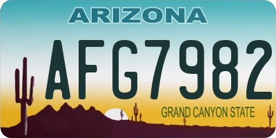 AZ license plate AFG7982