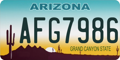 AZ license plate AFG7986