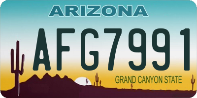 AZ license plate AFG7991