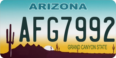 AZ license plate AFG7992