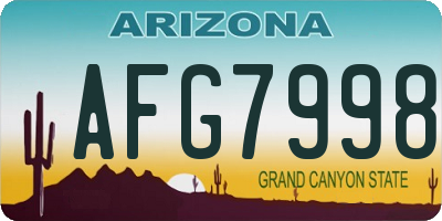 AZ license plate AFG7998