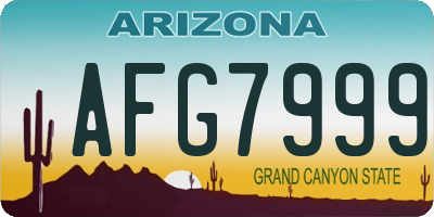 AZ license plate AFG7999