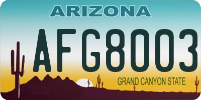 AZ license plate AFG8003