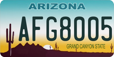 AZ license plate AFG8005