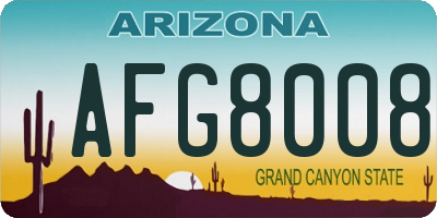 AZ license plate AFG8008