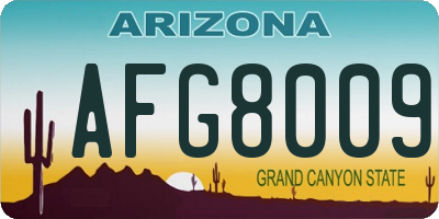AZ license plate AFG8009