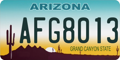 AZ license plate AFG8013