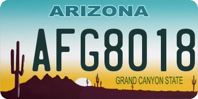 AZ license plate AFG8018