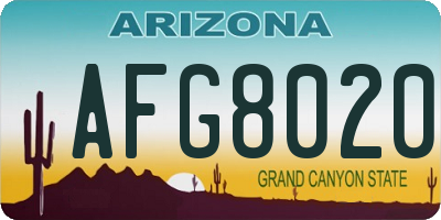 AZ license plate AFG8020