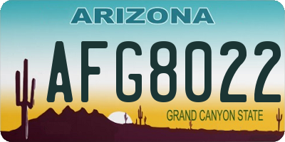 AZ license plate AFG8022