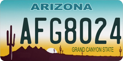 AZ license plate AFG8024