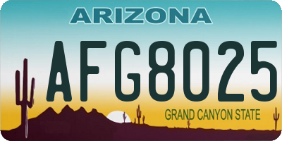 AZ license plate AFG8025