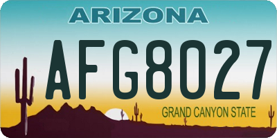 AZ license plate AFG8027