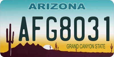 AZ license plate AFG8031