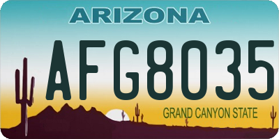 AZ license plate AFG8035