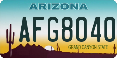 AZ license plate AFG8040