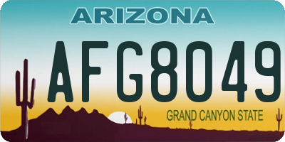 AZ license plate AFG8049